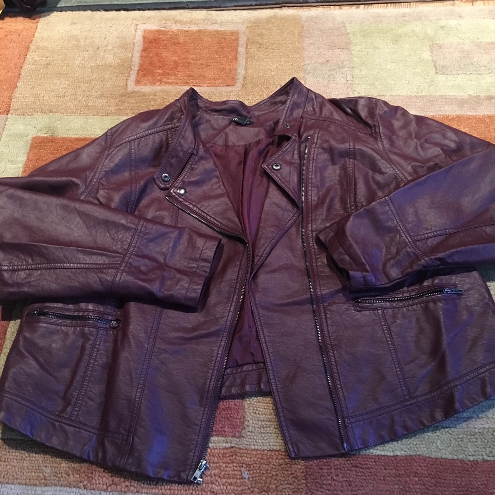 Merlot Colored TORRID Leather Jacket